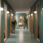 עיצוב מרפאות - סטודיו 180 - מרפאה הוליסטית תמונה ראשית - מסדרון חדרי רופאים 1