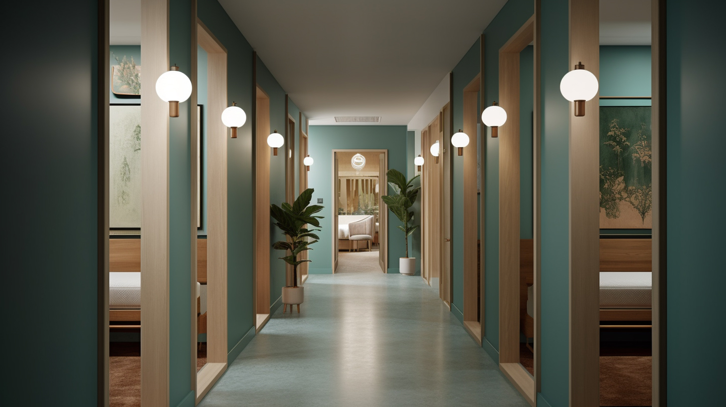 עיצוב מרפאות - סטודיו 180 - מרפאה הוליסטית תמונה ראשית - מסדרון חדרי רופאים 1