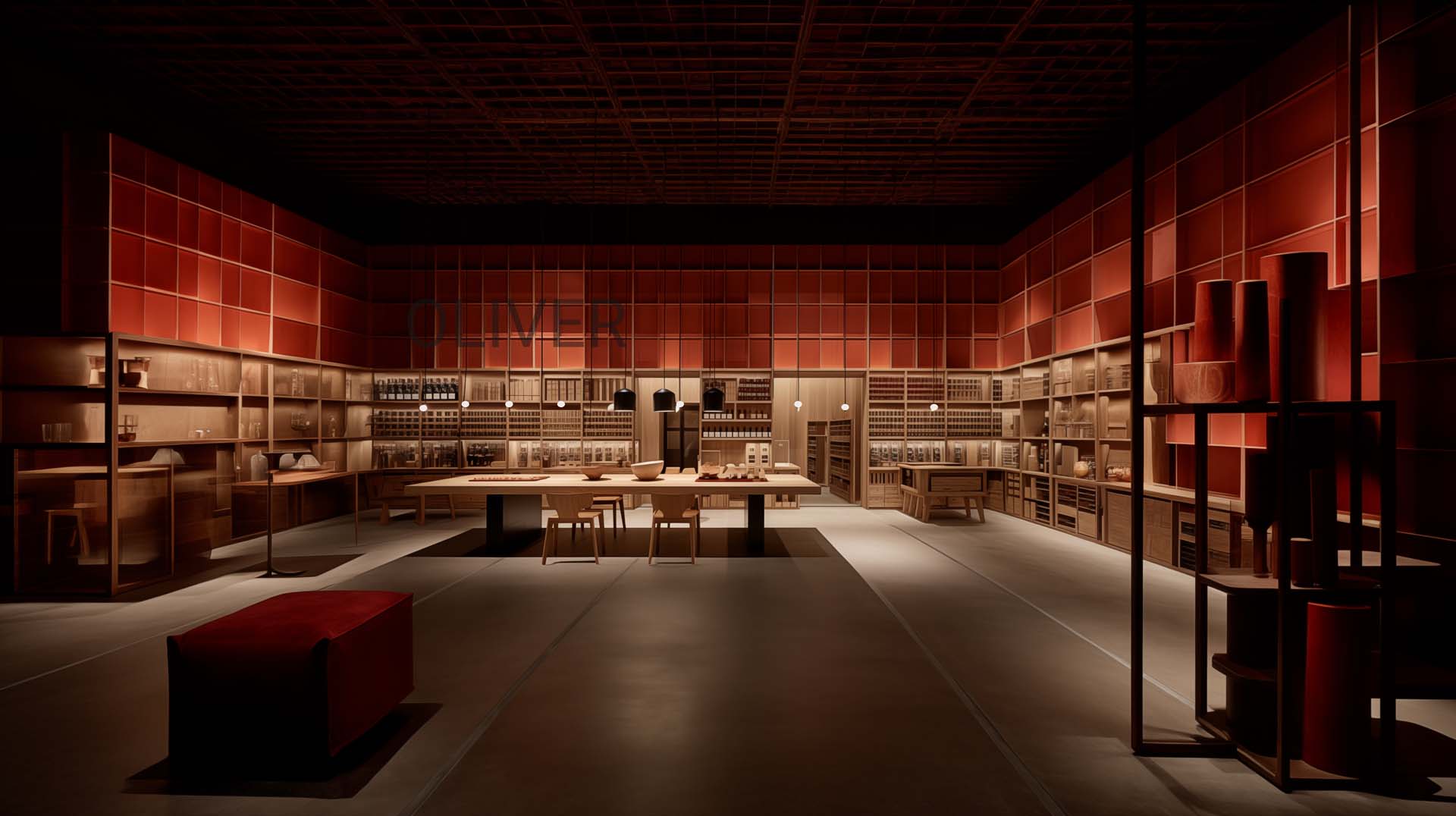 עיצוב פנים מרכז מבקרים ואולם תצוגה אוליב